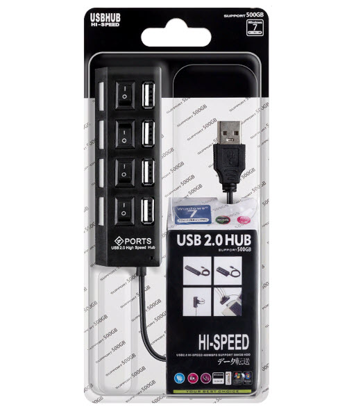Разветвитель USB 2.0 Hub Hi-Speed 4 Порта Оптом
