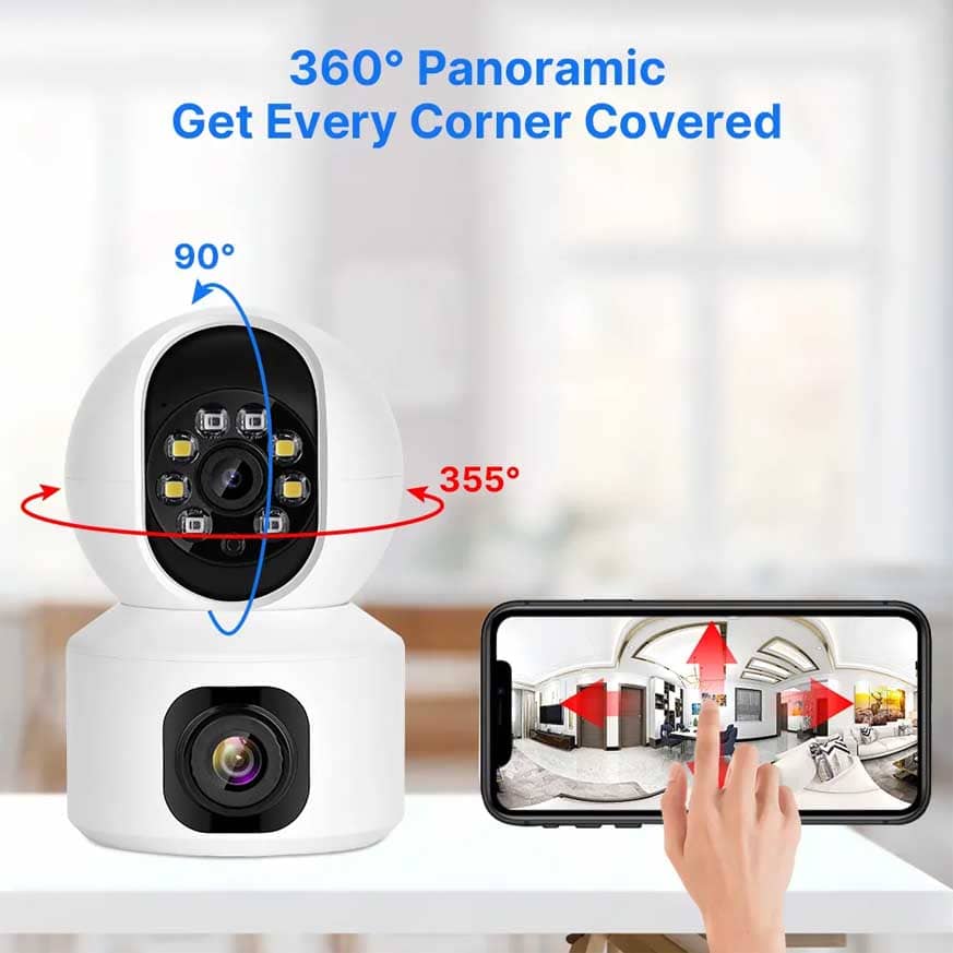 Беспроводная Wi-Fi Камера с Двумя Объективами SQ001-W Оптом
