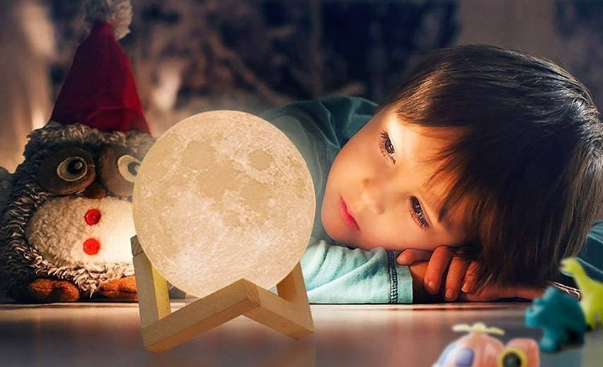 Ночник 3D Шар Луна с Сенсором 15см Оптом
