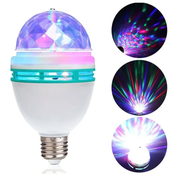 Вращающаяся Диско-лампа LED Full Color Rotating Lamp Оптом