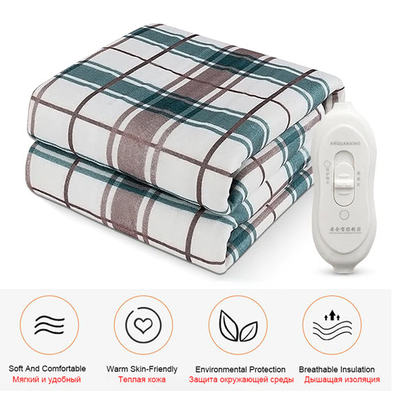 Электрическое Одеяло с Термостатом Electric Blanket 120х150 см Оптом