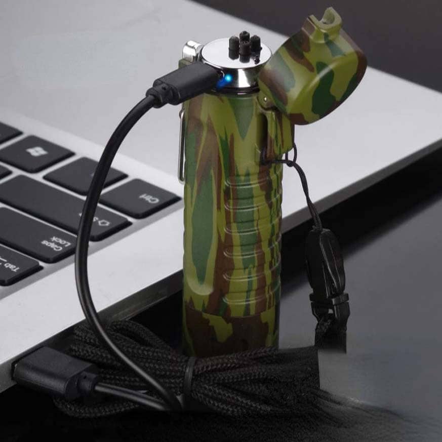 Электронная Двухдуговая USB Зажигалка с Фонариком Оптом