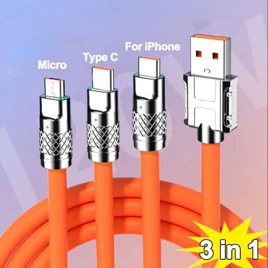 Зарядный USB-Кабель 3 в 1 Big Fast Cable Оптом