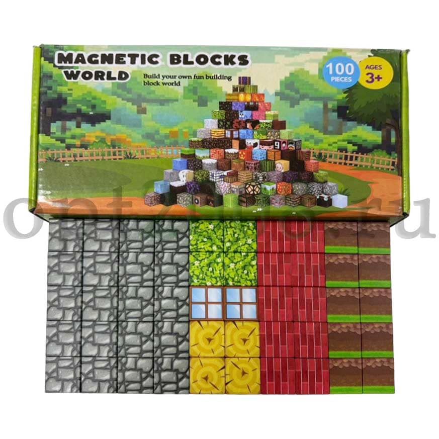 Магнитный Конструктор Майнкрафт Magnetic Blocks World 100 деталей Оптом