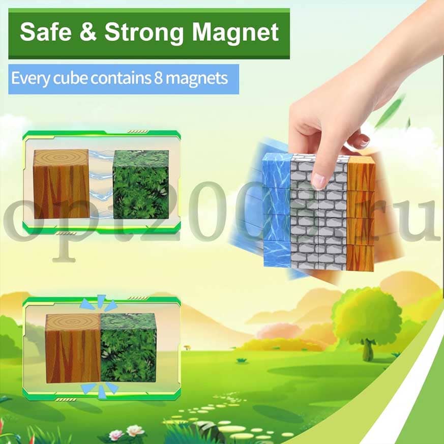Магнитный Конструктор Майнкрафт Magnetic Blocks World 100 деталей Оптом