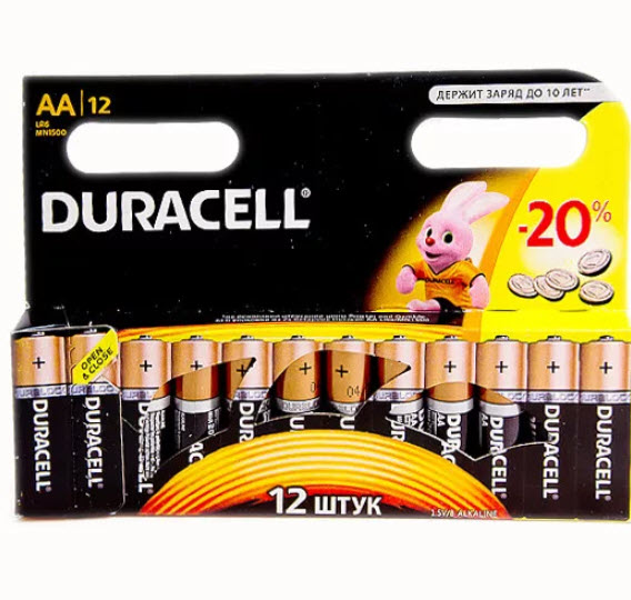 Набор Батареек Duracell AA R06 12 штук Оптом