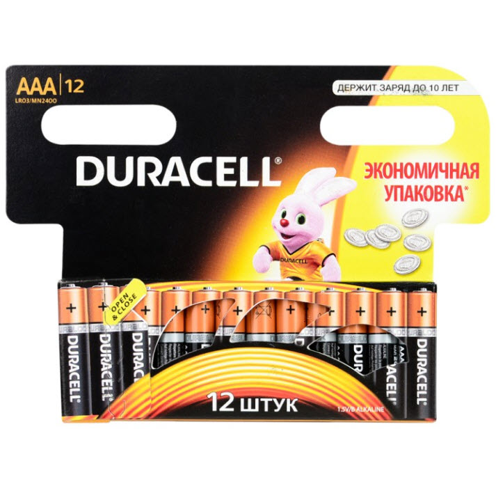 Набор Батареек Duracell AAA R03 12 штук Оптом