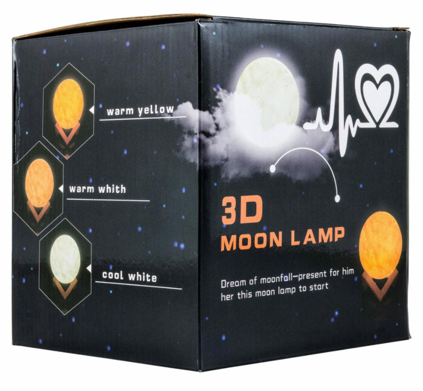 Ночник 3D Шар Луна с Сенсором 15см Оптом