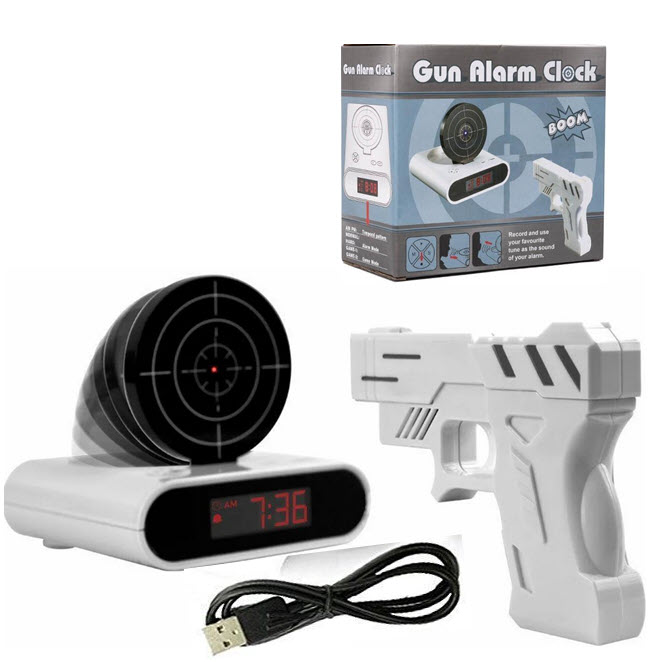 Будильник Пистолет с Мишенью Gun Alarm Clock Оптом
