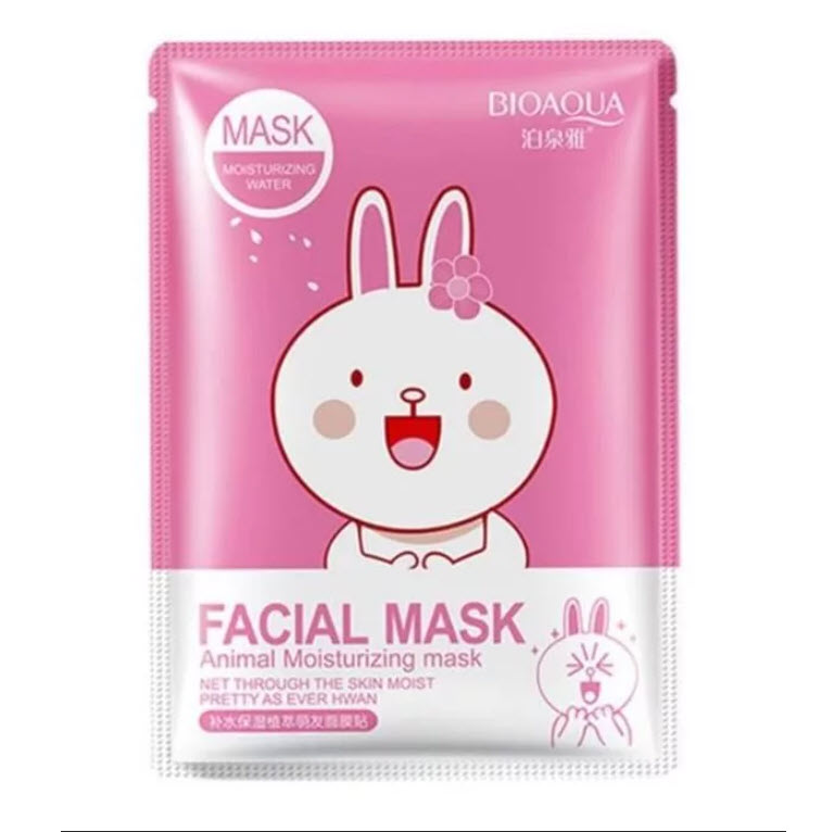 Увлажняющая Маска-салфетка  с Экстрактом Цветов Вишни Bioaqau Facial Mask Animal Зайка Оптом